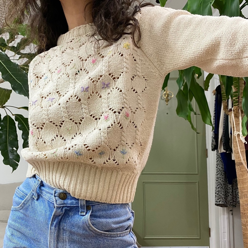 vintage 90s silk Susan Bristol sweater (small)